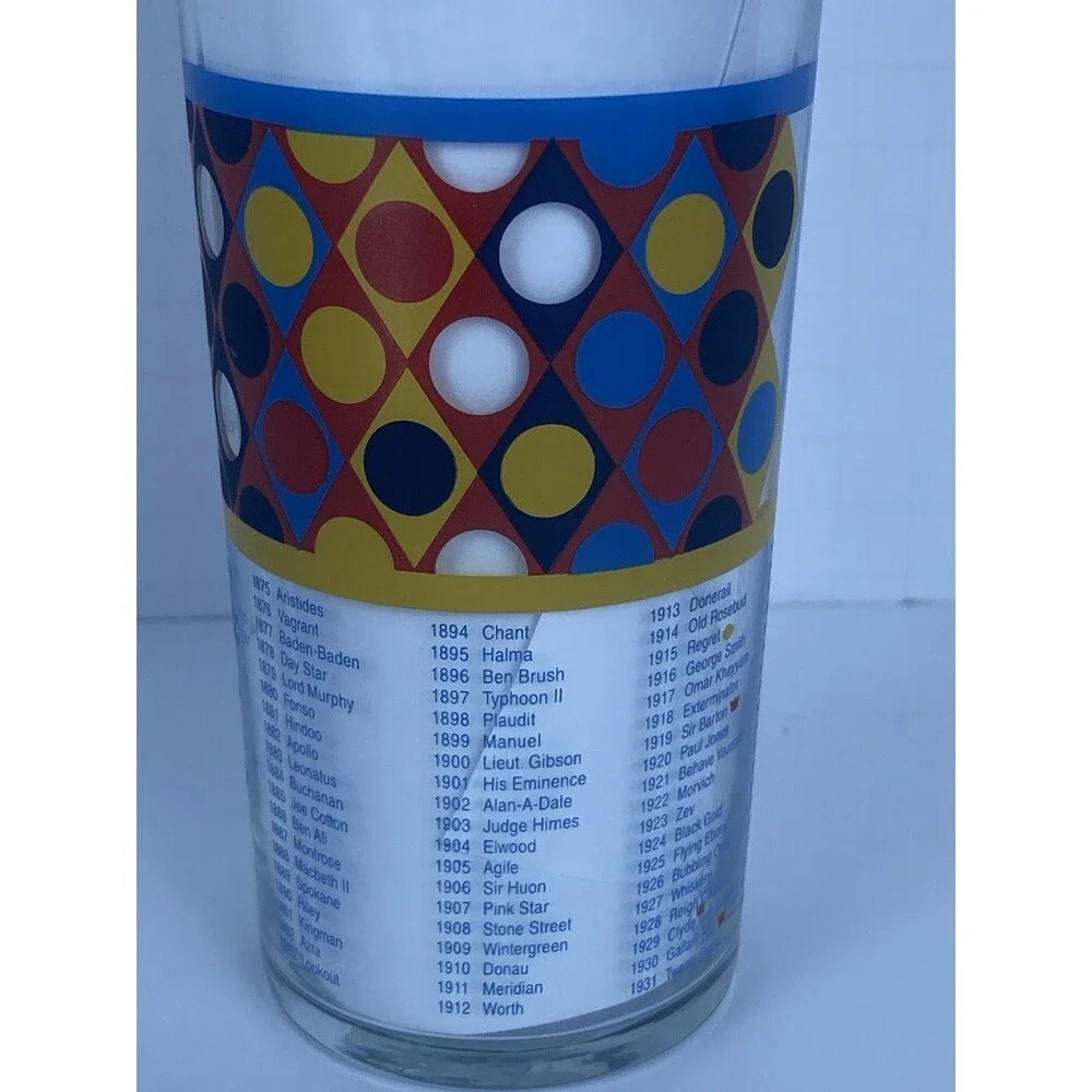 Kentucky Derby 139th Souvenir Glass Churchill Downs Horse Racing Cup Geometric